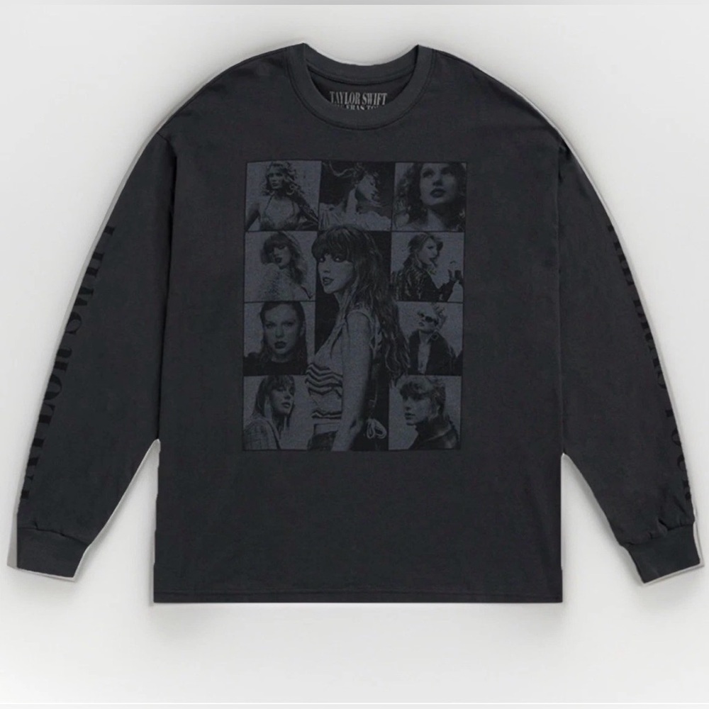 Official TAYLOR SWIFT Eras Tour Black Long Sleeve T-Shirt Unisex Size: Large NEW